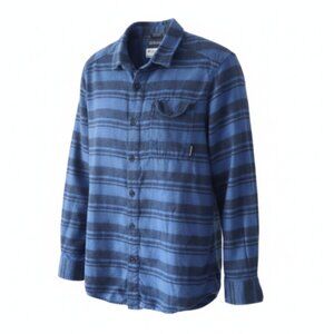 Columbia Men’s Flannel Shirt Sz S Blue/Black Plaid Long Sleeve Button Pocket